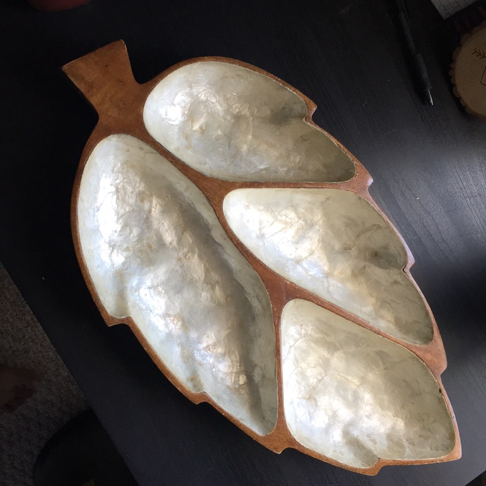 Capiz (Shell) And Wooden Leaf
